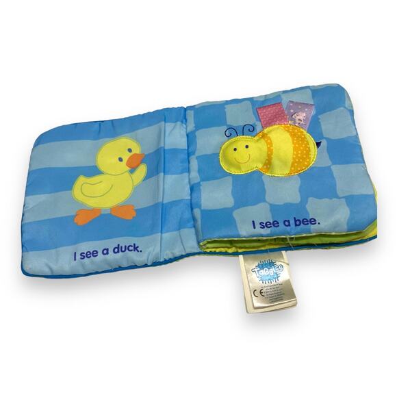 Who Do You See: My First Taggies Book Cow Mirror Lion Pig Giraffe Bee Cloth - Picture 3 of 8